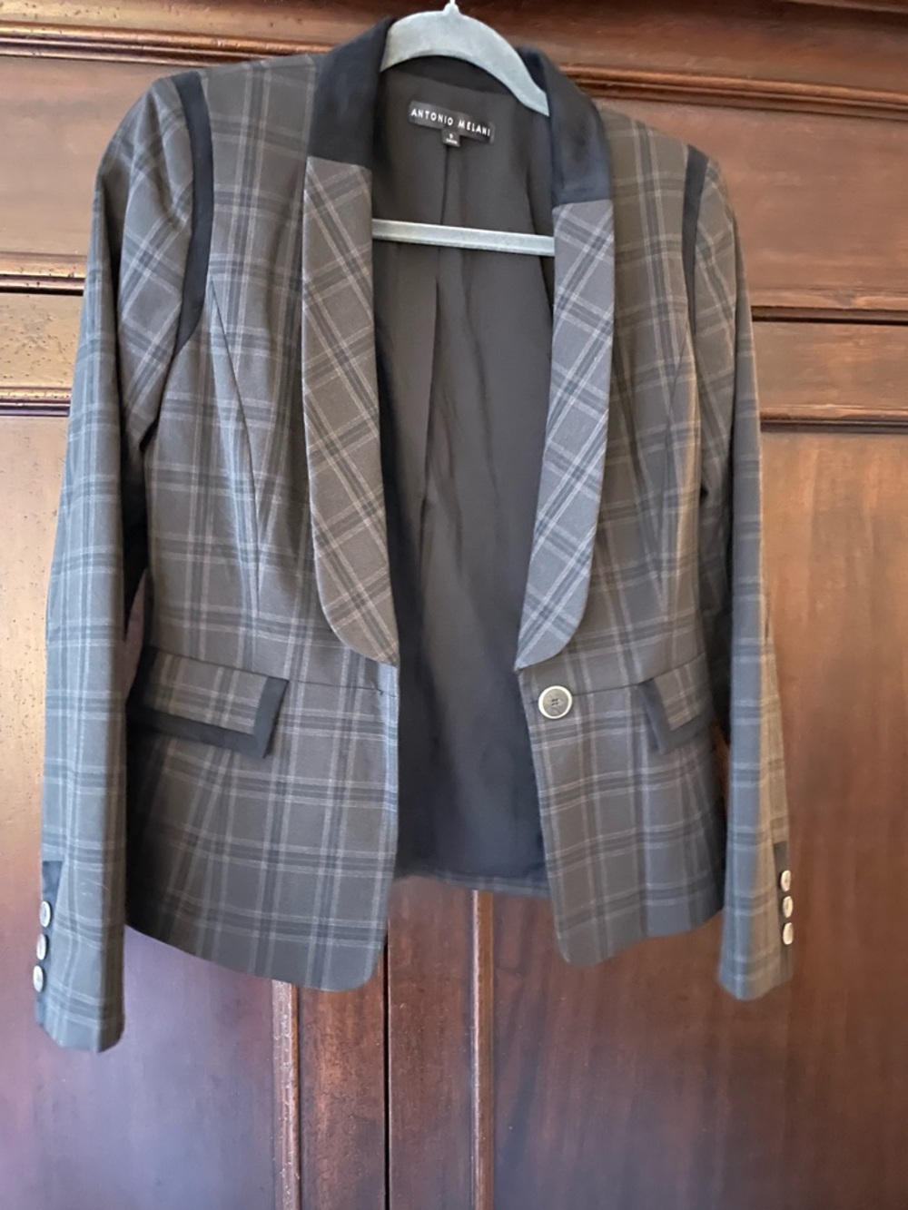 Antonio Melani Women's Brown Plaid Blazer